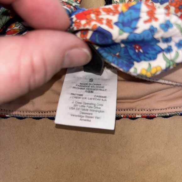 Crew rickrack halter bikini top Liberty Margaret Annie print Size Small - Picture 5 of 7